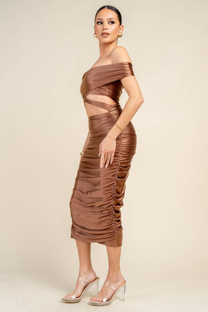 Bronze Satin Dress