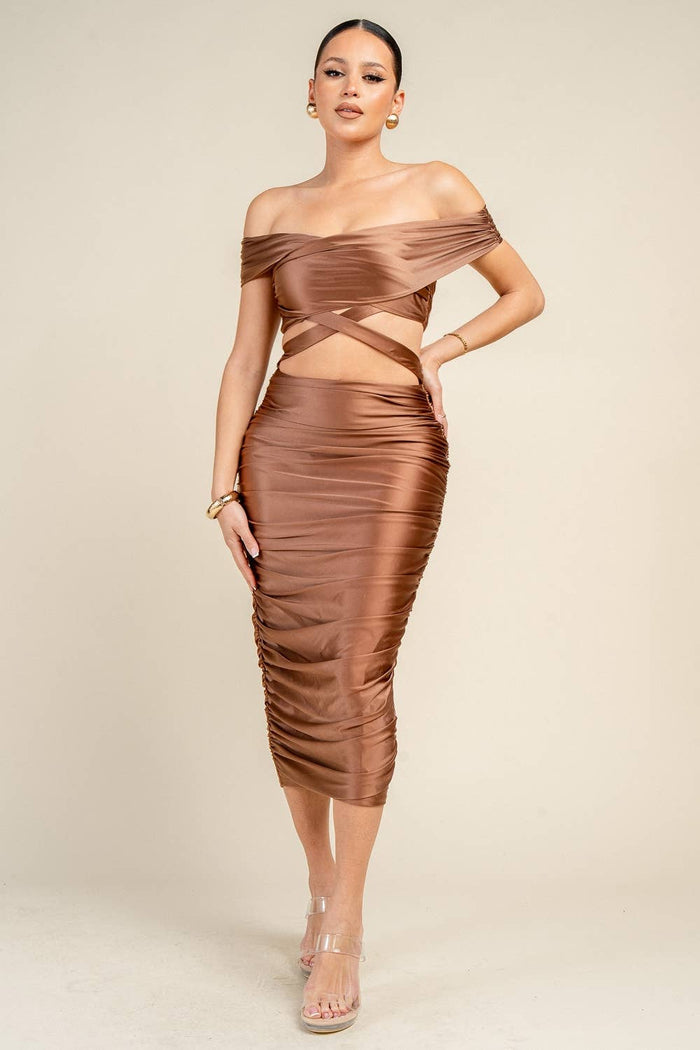 Bronze Satin Dress