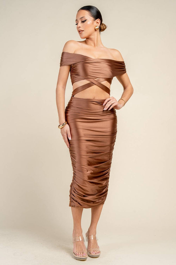 Bronze Satin Dress