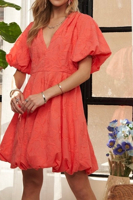 Puff Sleeve Floral Dress